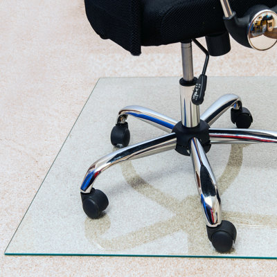Glaciermat Heavy Duty Glass Chair Mat for Hard Floors & Carpets - 36" x 42"