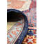 Tapis unique nouvel âge 9 pi x 11 pi 10 po en rouge / bleu marine / mauve / ivoire Mamluk
