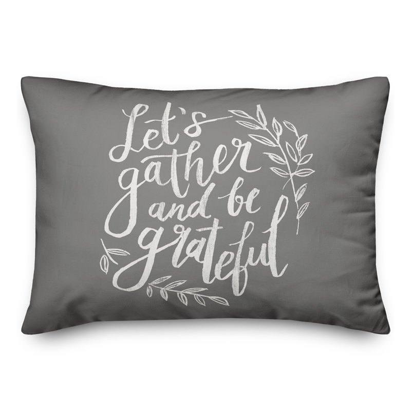 Outdoor Reversible Throw Pillow, H 18 po x l 25 po, Gris
