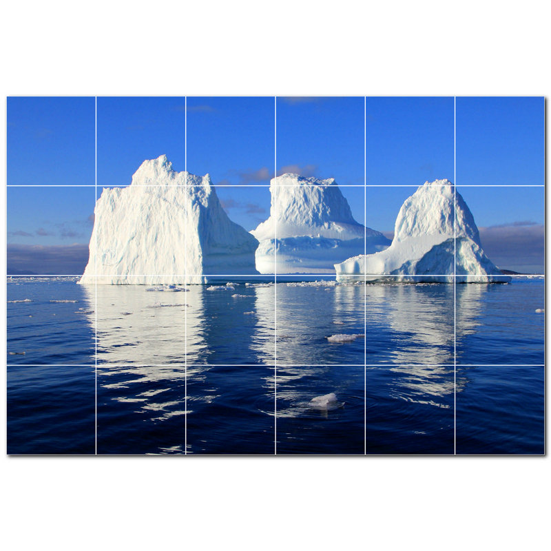 Murale en céramique satinée Glacier Photo 4,25 po x 4,25 po