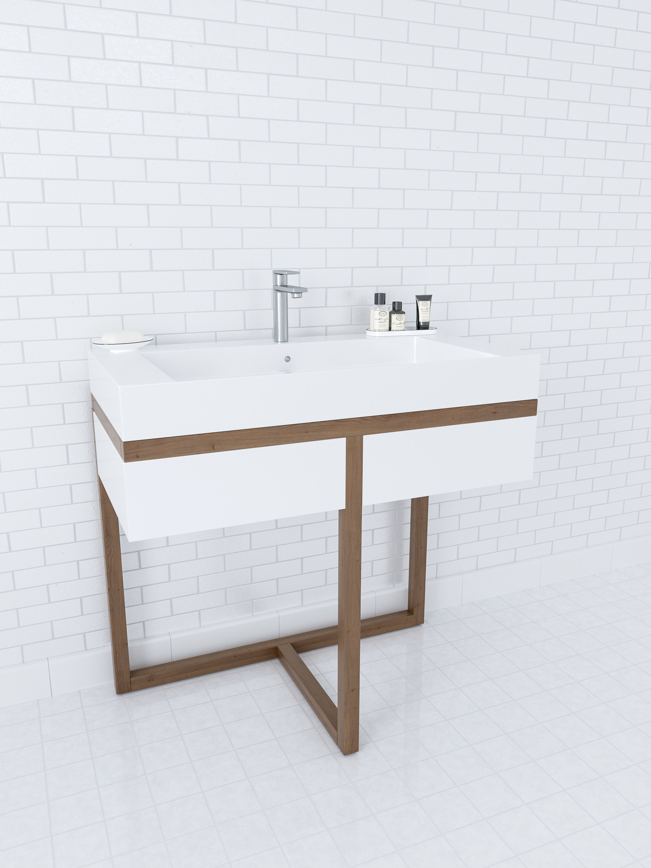 White Square Vanities Grand River 36'' Single Bathroom Vanity with