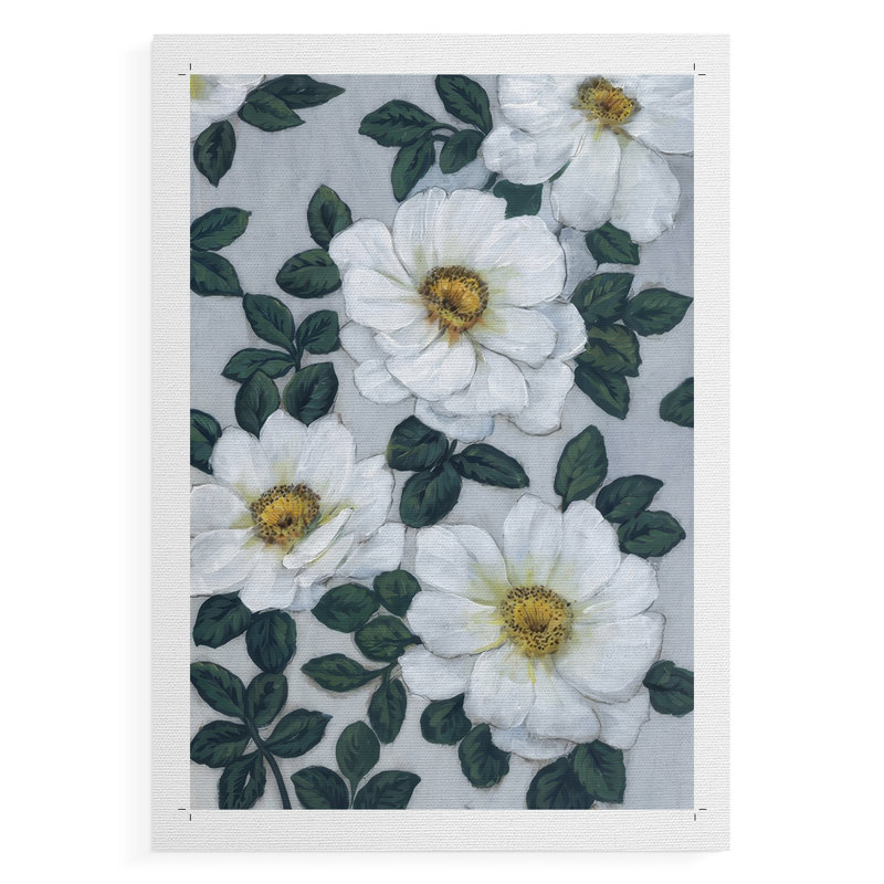 Fleurs blanc vif I - Impression sur toile seulement - NON-CADRE