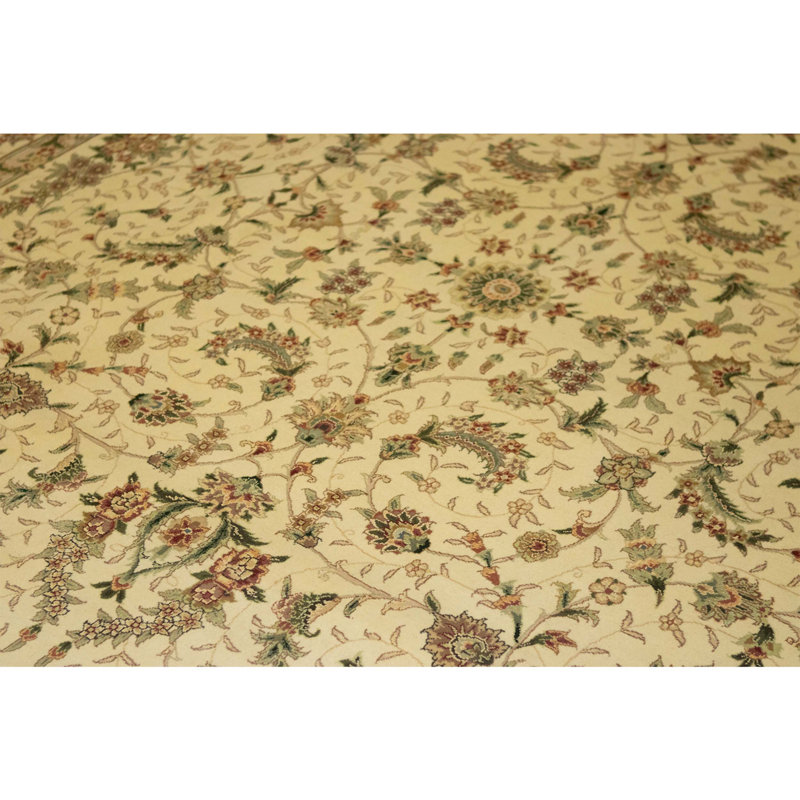 Tapis crème noué à la main de haute qualité