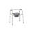 Knockdown Steel Bedside Commode With Microban, Gray