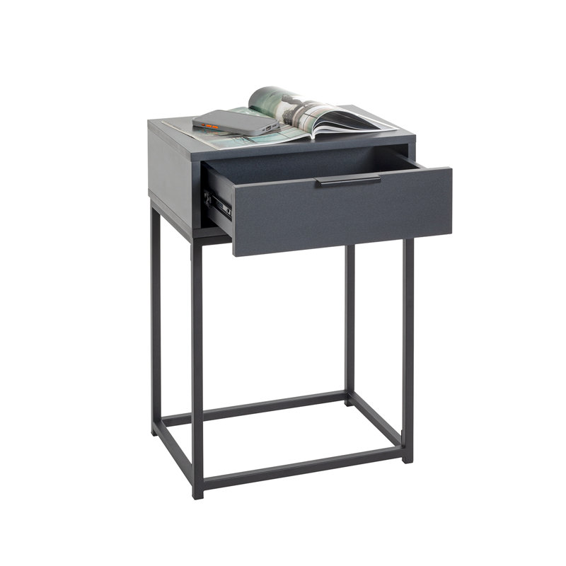 Console End Table with Storage, 60cm H x 40cm W x 28cm D, Anthracite