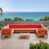 Teak Frame / Red Cushion
