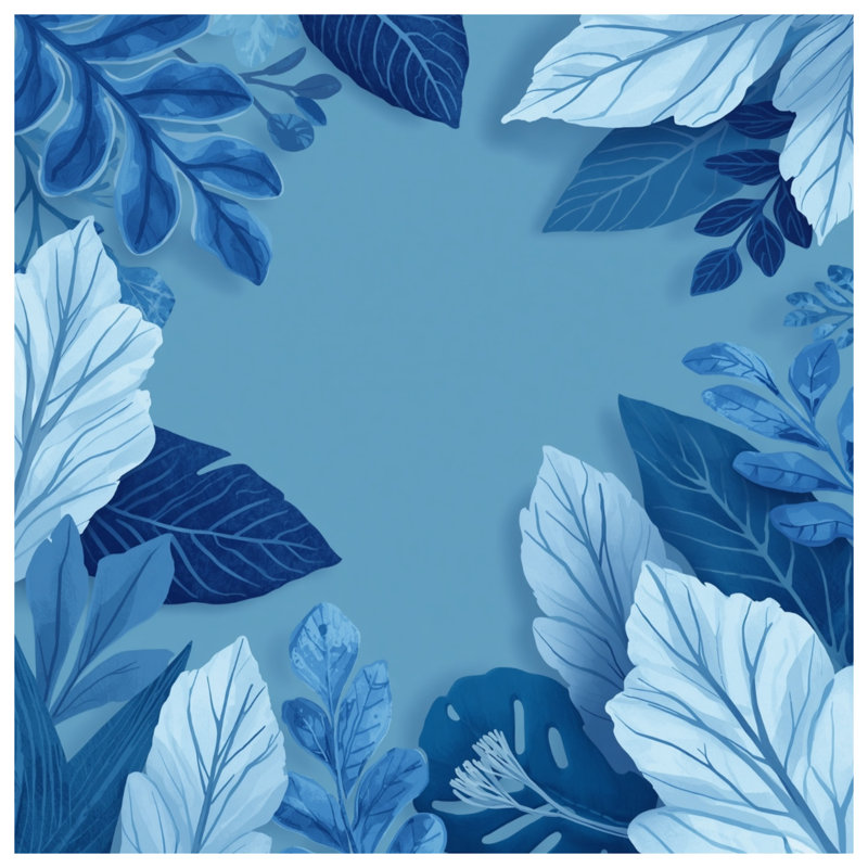 Blue Foliage Illustration Comforter, Twin Extra Long