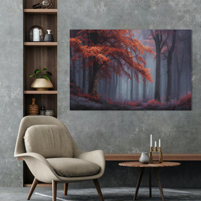 Art mural d'automne, décoration murale photos d'automne, art mural sur toile d'automne, art mural d'automne, art mural nature, peintures murales d'automne, images pour salon chambre à coucher, paysage de forêt d'automne prêt à accrocher, 36 po x 48 po