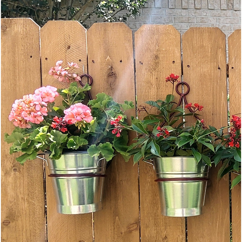 Rehobeth Metal Railing Planter, Silver, 2