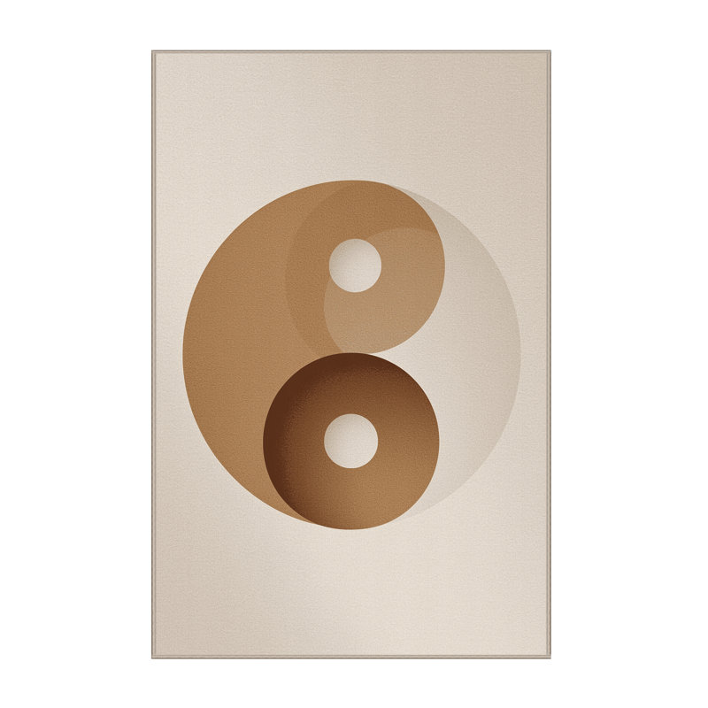 Tapis doux en peluche moelleux et minimaliste Polett Yin Yang, 6 X 9