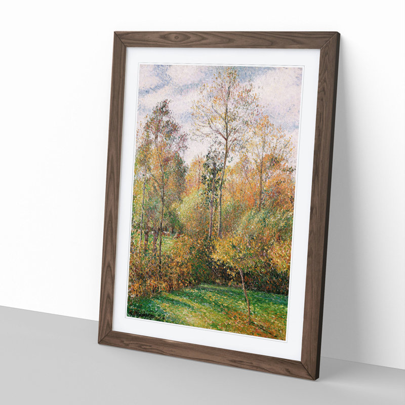 Autumn Wood by Camille Pissarro - Picture Frame Painting, 48cm H x 36cm W x 2cm D, Walnut Framed