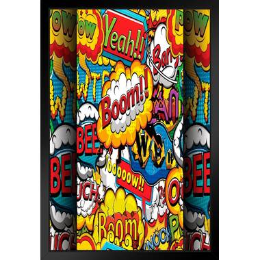 Marvel Comics Pow! Wallpaper - Black, Blue, Red – US Wall Decor