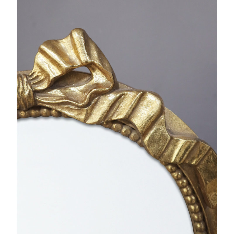 Wall Mounted Mirror with Gold Frame, 48.8" x 15.8", Arch