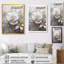 «White Rose Golden Golden Ethereal Leaves» - impression d'art mural rose-104688166-104688174