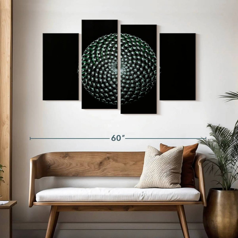 Harnek abstrait cactus, H 32 po x l 52 po
