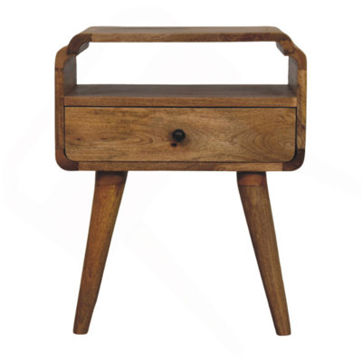 Solid Wood Newton Oak-Ish Nightstand, Brown