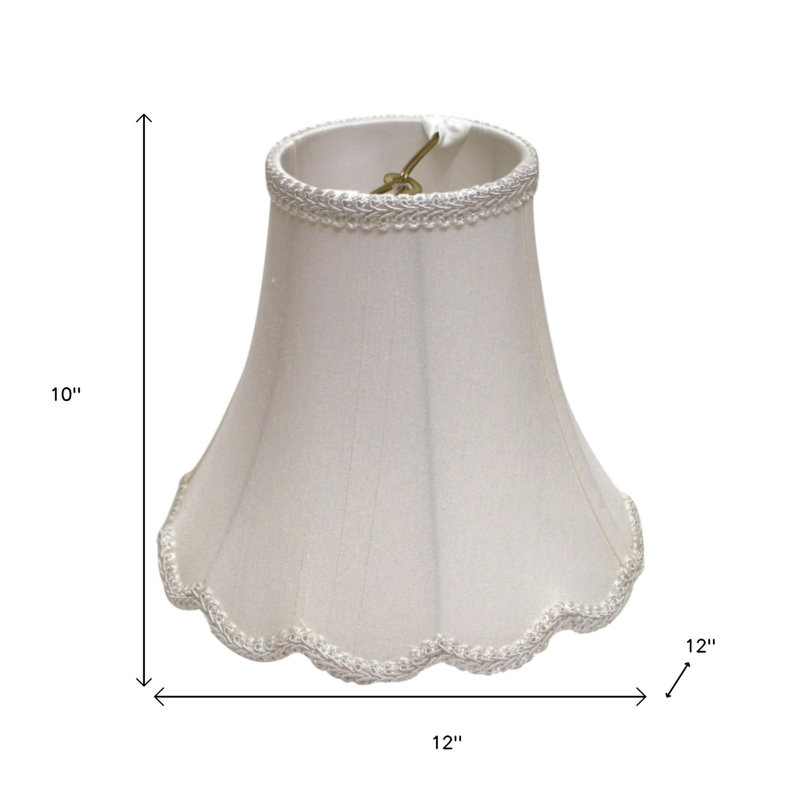 Abat-jour cloche en soie blanche Monay Shantung