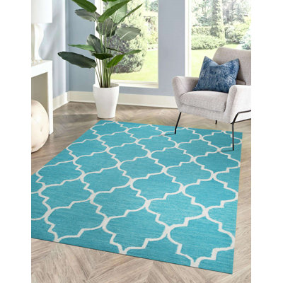 Crissie Turquoise Hand Tufted Wool 5' x 7' Area Rug