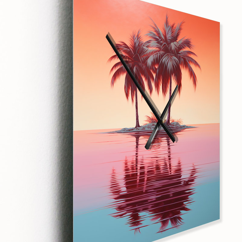 Horloge murale moderne Chanelly - Palm Trees, Grand
