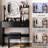 17" Round Led Mirror Dressing Table And Cushioned Seat, Touch - Operated 3 Color Lighting With Adjustable Brightness, Large Multi Layer Storage, Ideal For Small Guest Room Spaces, American Designed