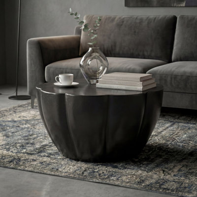 Round Black Aluminium Coffee Table