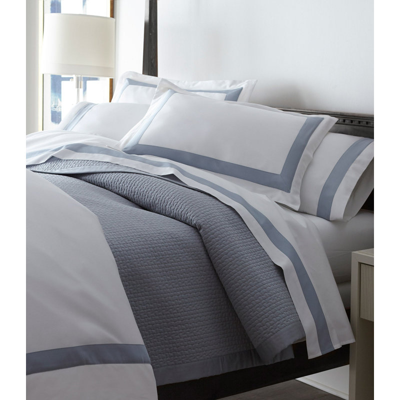 Hamilton Blue Quilted Polyester Coverlet, Twin Size