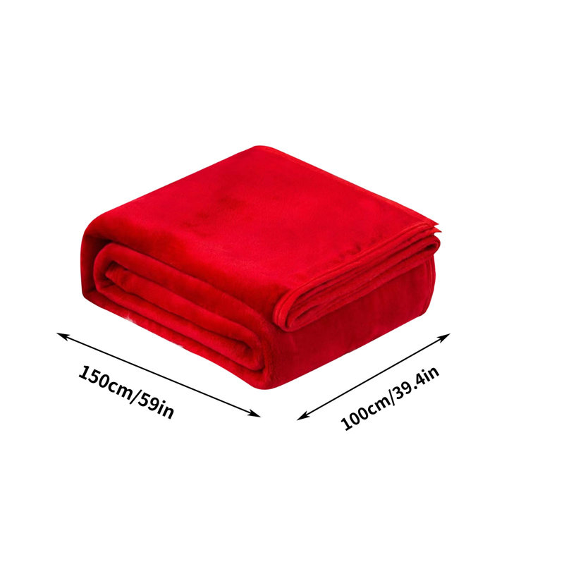 Couverture en flanelle de couleur unie pour l'hiver, Kondieu, D
