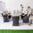Round Outdoor Dining Set With Cushions-1902182194-1902182192