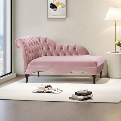 Chaise longue élégante en velours au design ergonomique