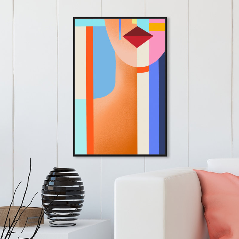 Abstract Shaped Lady III Print, 24" H x 16" W, Black Framed