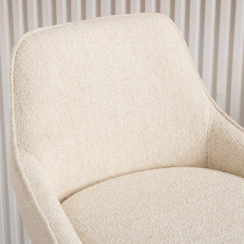 Tabouret de comptoir pivotant de 25,6 po avec structure en métal Absalom, Beige, 2