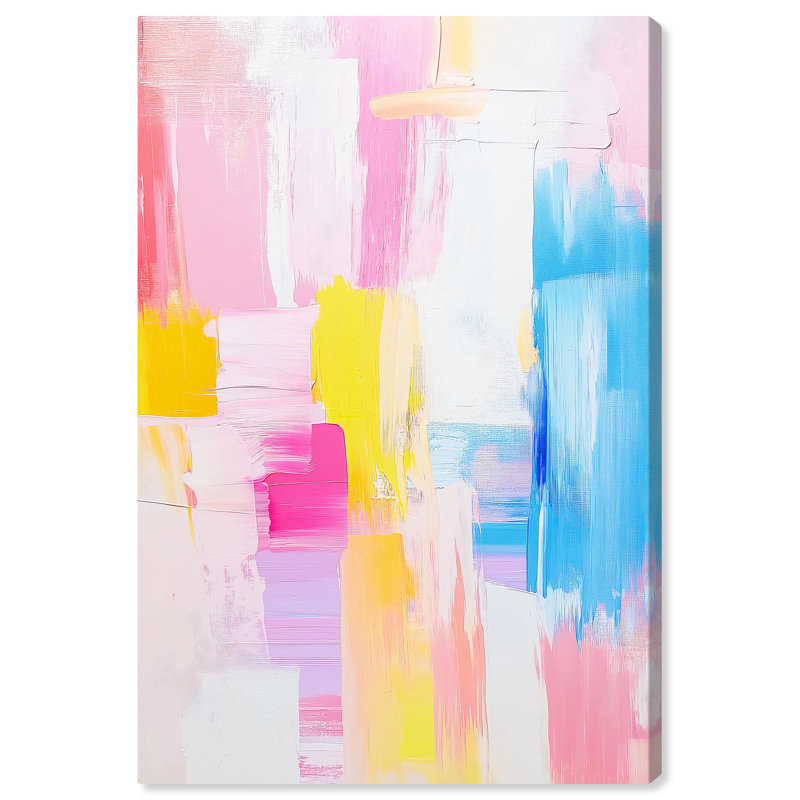 Joyful Abstraction 24" x 16" Colorful Wrapped Canvas Art