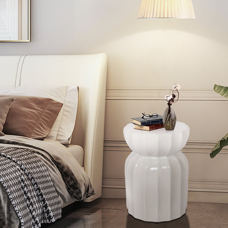 Tabouret de jardin moderne en céramique blanc