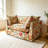 Retro Upholstered Rustic Cotton linen blended sofa