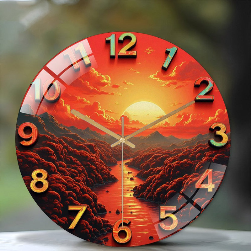 Horloge murale Sunset River