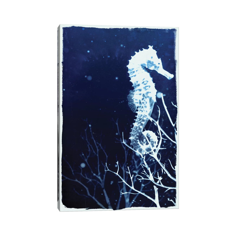 Indigo Seahorse by 33 Broken Bones - Wrapped Canvas Gallery-Wrapped Canvas Giclée, 101.6 cm H x 66.04 cm W x 1.91 cm D