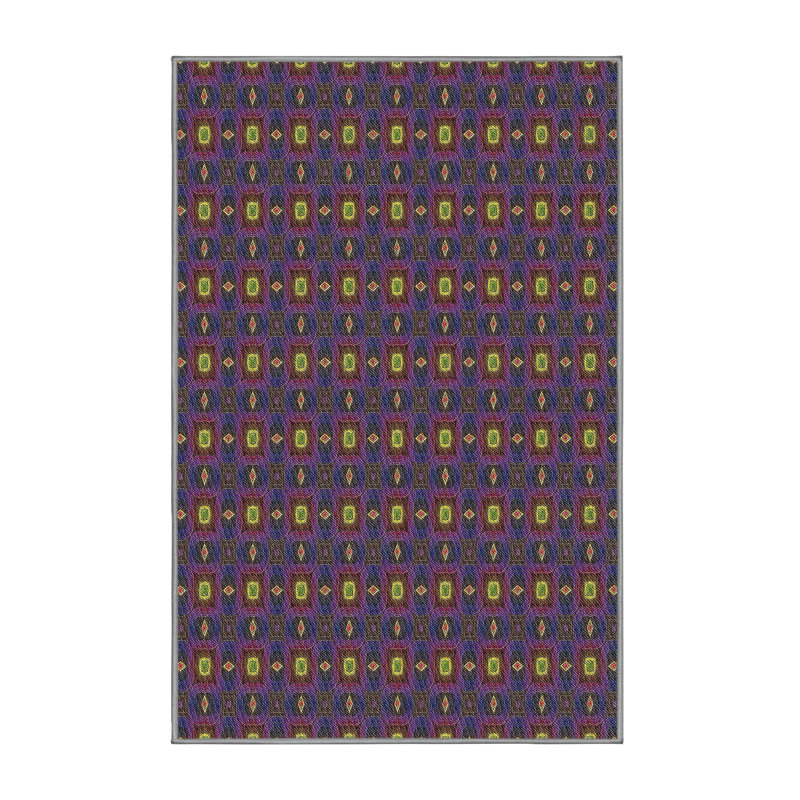 Geometric Indoor Rug, Rectangle 5' x 7'