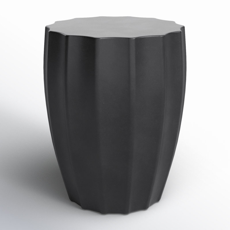 Fordwich Concrete Top End Table, Black