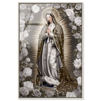 "Light Lady of Saint Flowers", décoration murale encadrée à imprimé acrylique par Art Remedy, cadre argenté, 10 x 15
