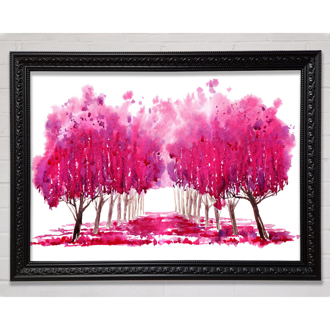 Pink Tree Walk - Einzelner Bilderrahmen Kunstdrucke