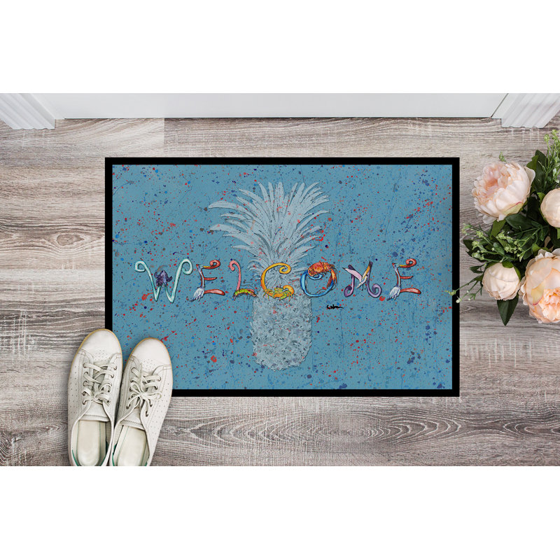 Tapis d'entrée antidérapant Pineapple, Rectangle 2 pi x 3 pi