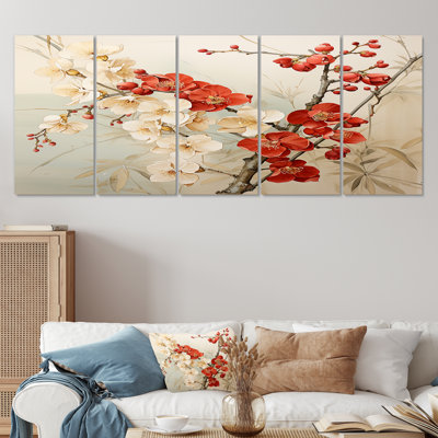 Parthenon - Orchid Wall Art For Living Room 5 Piece