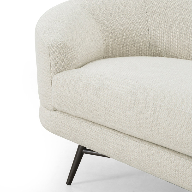 Carmela Upholstered Chaise Lounge, Irving Taupe Polyester Blend, Left-Arm Chaise, Carbon Black