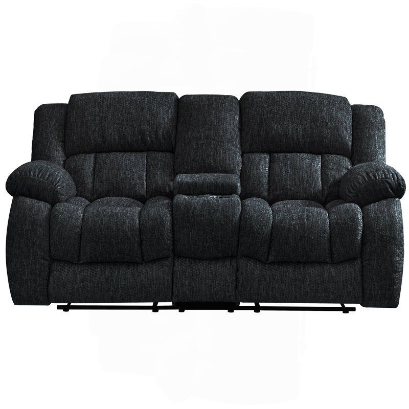 CONSOLE RECLINING LOVESEAT, Black