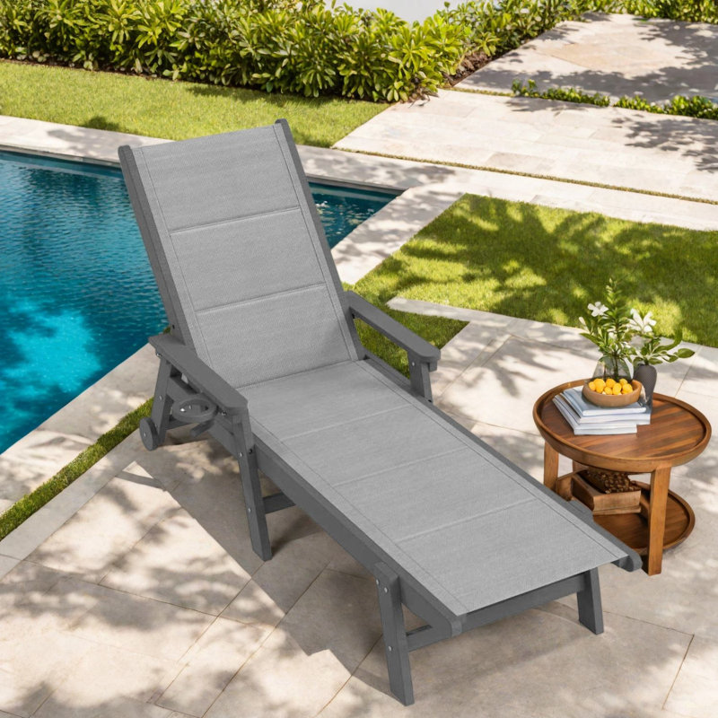 Ensemble de chaises de patio portatives, ensemble de chaises de piscine modernes réglables en PEHD