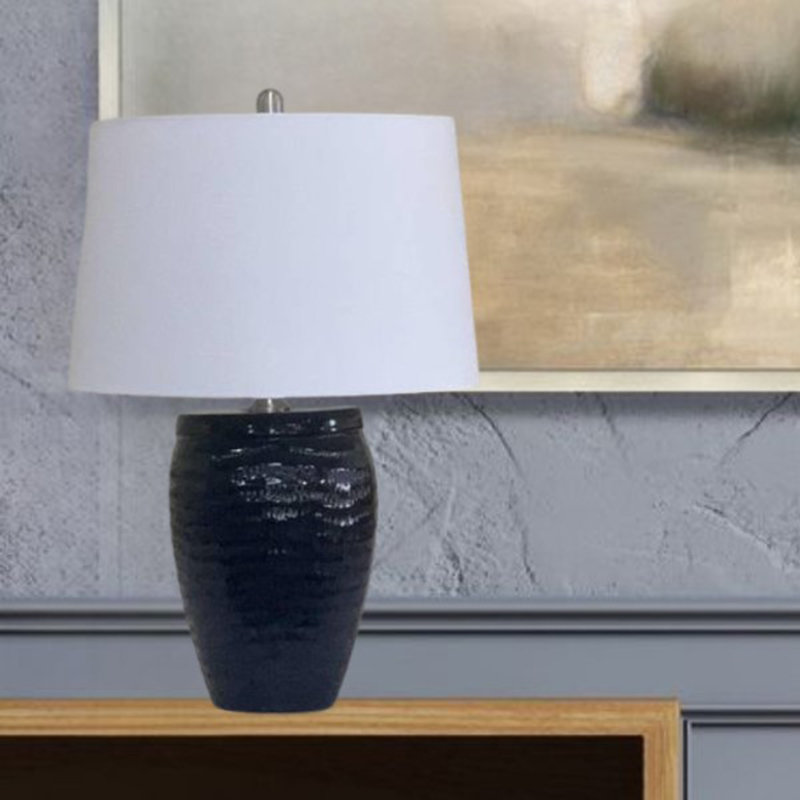 Lampe de table en grès, Bleu chute
