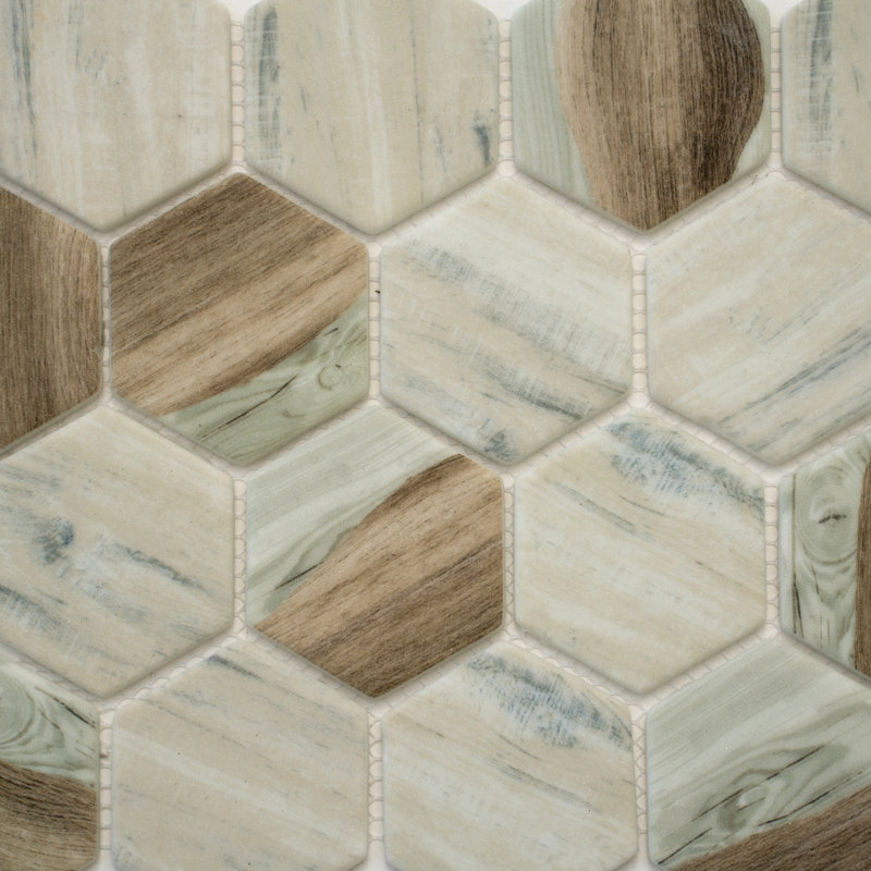 Aloha 2.8 in. x 2.8 in. Honeycomb Matte Tile, Wood