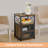 Nightstand with Charging Station End Side Tables with Storage Drawers and USB Ports & Power Outlets-2082690672