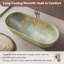 Baignoire autoportante de 175 cm (69 po) en surface solide, baignoire moderne en résine de pierre avec bonde escamotable et trop-plein