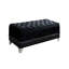 Coffre rembourré noir avec capitonnage à boutons et garniture cloutée chic - Espace de rangement en velours à la mode Smart Choice